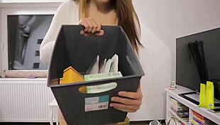 Girl Teases with Balloons While Wearing Tight Pantyhose