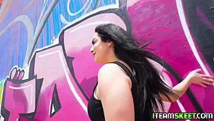 Stud Lets Hot Busty Brunette Babe Demonstrate Her Intense Cock Sucking Skills