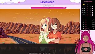 Vtuber Lewdneko Plays Highway Blossoms In Cute Anime Hentai Game Dating Action