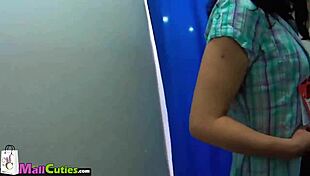 Is The Redhead Sucking Cock In The Shop?