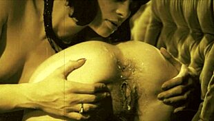 Hairy Vintage Lovers Embrace in Retro Lesbian Passion