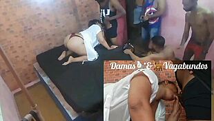 I watch Leo Ogro gangbang the ultra slut Latina BBW with three men.