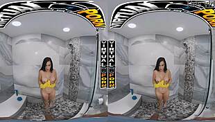 in this vr scene, sandy love the latin maid services a monster cock