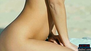 brunette and blonde babes strip outdoors and show everything