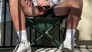 Frat guy strokes for neighbors 😏