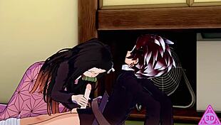 koikatsu tanjiro nezuko demon slayer hentai sex blowjob handjob cumshot 😈