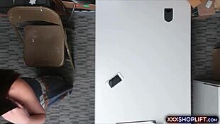 Cute teen 18+ shoplifter bent over for anal by officer