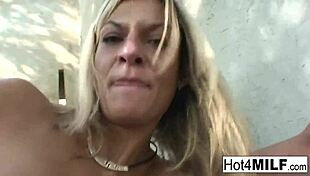 Hot Blonde Milf's Intense Threesome at Park