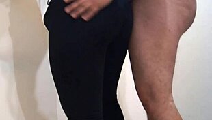 So excited, I ripped her leggings to reveal her curves