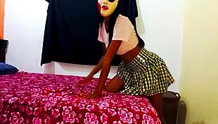 Skinny Lady Dances Sexily In Bed To Seduce Math Teacher, Classmate Slowly Fucks Her Classmate In Homemade Porn