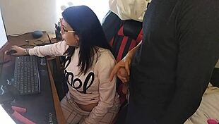 European babe sucks big cock on webcam, masturbating with toys while users watch.