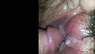 In this homemade video, he passionately plays with her hairy pussy up close.