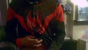 Elijah nelson, that ebony pornstar with the monster cock, masturbates in costumes before a huge cumshot fetish scene.