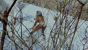 nina rivera and don whoe have a great time in the snow. They enjoy the natural setting with neighbors around.