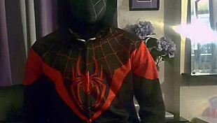 Elijah nelson, that ebony pornstar with the monster cock, masturbates in costumes before a huge cumshot fetish scene.