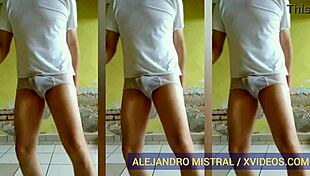 Alejandro mistral dancing as a gay man in wet white underwear, those briefs looking so hot