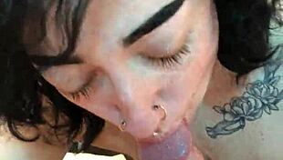 Hot Tatted Petite 18+ Woman Sucking Cock Pov