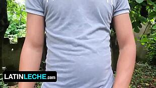 LATIN LECHE - HORNY STUD DISCOVERS THREE CUTE LATINO BOYS HAVING OUTDOOR FUN ON BEACH AND JOINS THEM