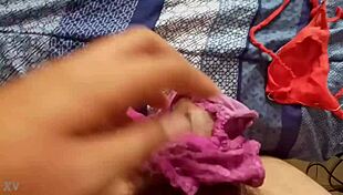 He cums in his sister-in-law's panties during their secret encounter.