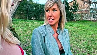 Hey, are you up for joining this French blonde milf in a wild threesome tonight?