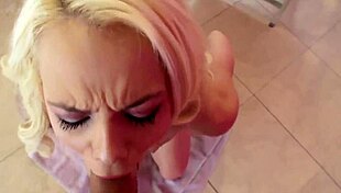 Smalltits teen 18+ sucks hard cock in pov