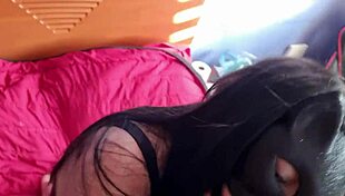 Beautiful dominatrix rides cock until it explodes on her leg.