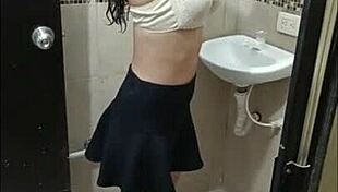 brunette latina stepsister fucked in bathroom by stepbrother's big dick while parents away