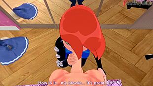 Gwen Tennyson enjoys intimate moments in front of the mirror with full POV in Ben 10 fantasy.