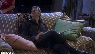 Ahryan Astyn deepthroats her husband's cock one last time