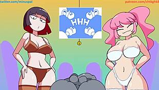 Big Tits Orgy with Cumshot and Lick! Dry Balls Action!