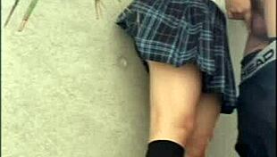 Asian Amateur Girl Hides to Blow Boyfriend Outdoors Then Gets Fucked Hard