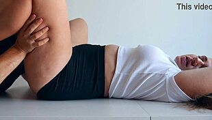 Instead of lunch, I fed him my squirting Russian pussy for dessert