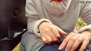 milf whore blowjob on highway ends with cum on face