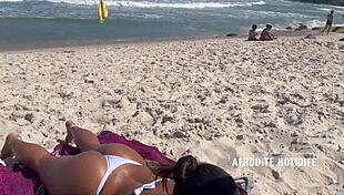 Afrodite bends over for doggystyle banging on the beach