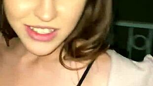 Catalina Ossa flashes her small tits in public la night