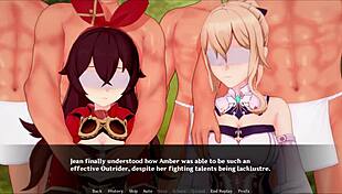 In Klee's prank adventure, she gets into lesbian gangbang with toys and blowjobs