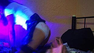 Pretty trans woman shows perfect ass in miniskirt.