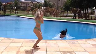 i challenged my best friend to a yoga contest in the pool