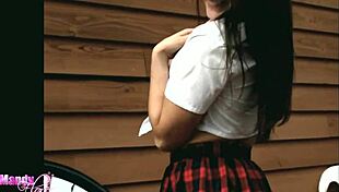 Gorgeous Brunette Goddess Rips Clothes in Intense Public Outdoor Striptease POV High Definition