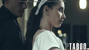 Aria Lee deepthroats and swallows cum in her model citizen scene.