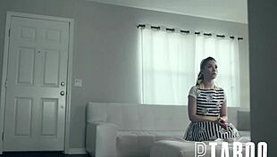 Aria Lee deepthroats and swallows cum in her model citizen scene.