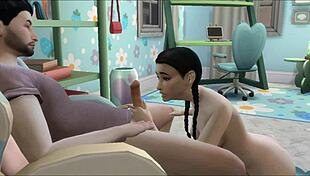 Estoy a cargo de mi sobrina quien quiere JUGAR con mi verga dura y CABALLITO