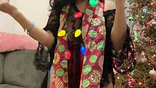 Anna Maria's Christmas Lingerie Tease With Big Tits And Sexy Moves