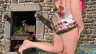 Sexy european wife uses dildo on her nude body in solo play.