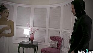 This skinny busty babe gets roughly fucked by a perv, and it's taboo!