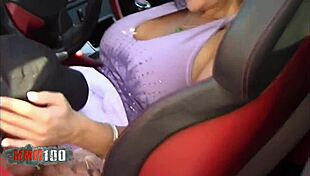 Hot brunette big boobs outdoor fuck!