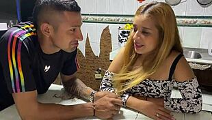 my chubby stepsister washing dishes got groped and gave me her fat ass creampie