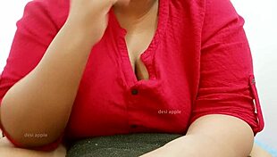 Look at this sexy bhabhi showing her big tits, he says