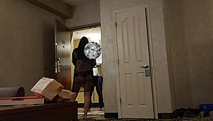 Double pizza delivery dare with a sexy MILF in lingerie, you in?