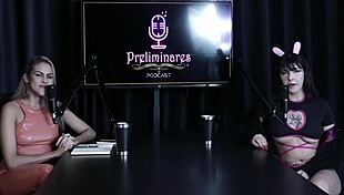 Yummi paradise in sheer red lingerie